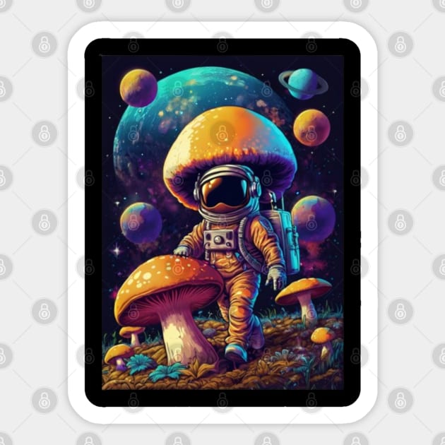 Techno Astronaut T-Shirt - Techno Organism - Catsondrugs.com - Techno, rave, edm, festival, techno, trippy, music, 90s rave, psychedelic, party, trance, rave music, rave krispies, rave flyer Sticker by catsondrugs.com